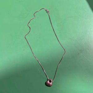 Cute sterling silver Puffy heart on a chain